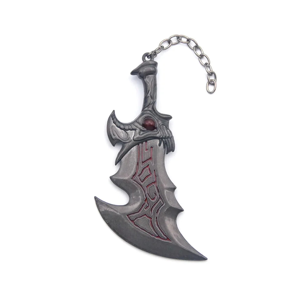 Game God of War 5 Ragnarok Key Chain Kratos Ares Thor's Hammer Blades of Exile Leviathan Axe Weapon Keychain for Men Jewelry