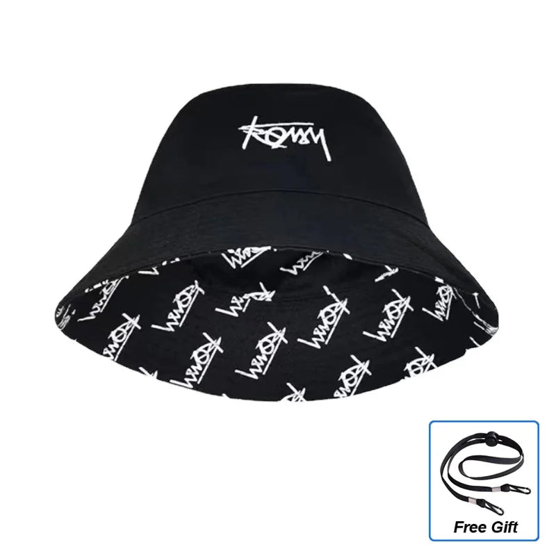 Double-sided Fisherman Hat Male big size Hawaii Korean Spring Hats for Men Casual Panama Hat Bob Hip Hop Bucket Women Caps