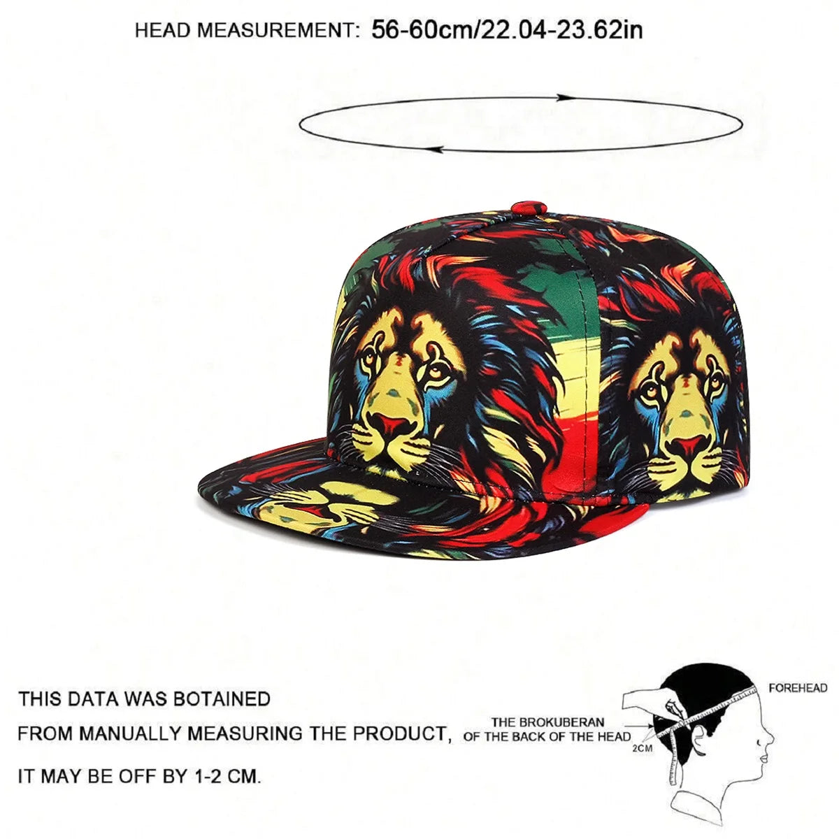 Men's Lion Animal Cartoon Printing Baseball Hat Hip Hop Fashion Women's Snapback hat Leisure Sports Button Hat Adjustable
