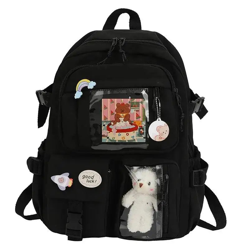 Cute Women Backpacks Waterproof Multi-Pocket Nylon, Female,Girls Kawaii Laptop Book Pack Mochilas