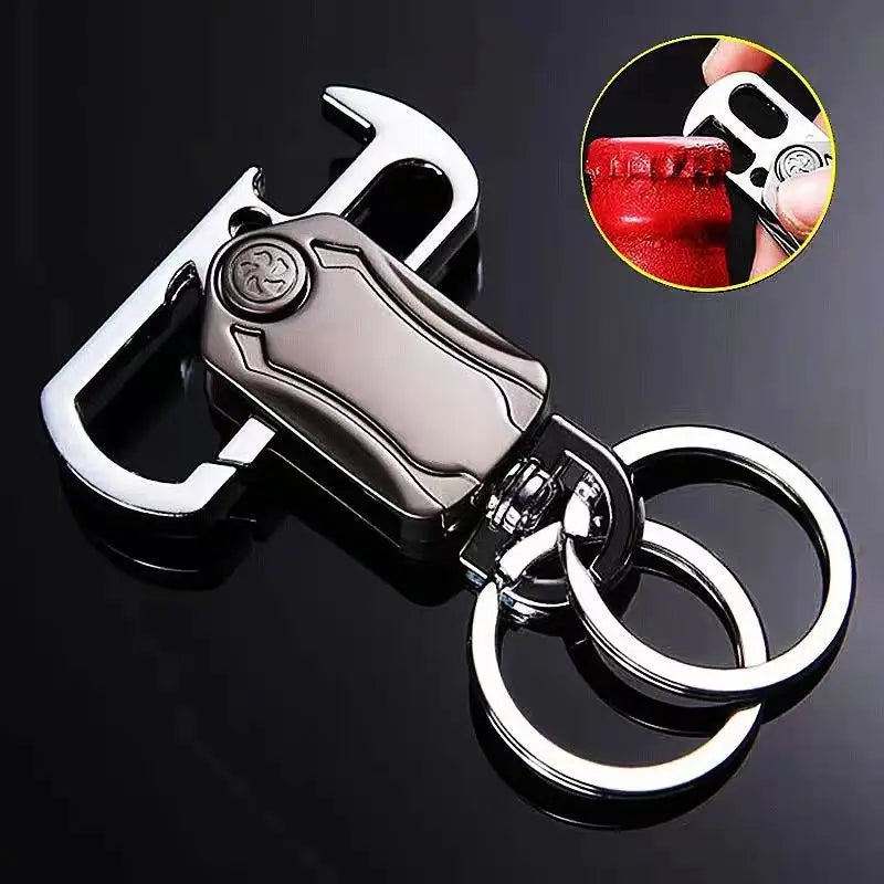 Multifunctional Fidget Spinner Keychain Metal Material Car Key Pendant 360 Rotatable Keychain with Bottle Opener for Boys Gift