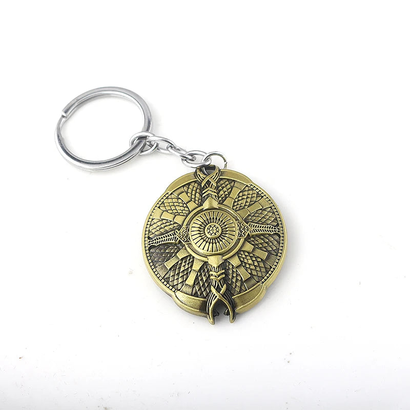 Game God of War 5 Ragnarok Key Chain Kratos Ares Thor's Hammer Blades of Exile Leviathan Axe Weapon Keychain for Men Jewelry