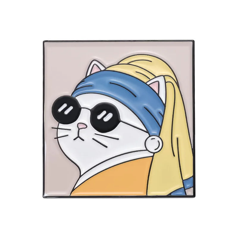 Cartoon Cat Collection Series Enamel Pins Funny Cute Kitten Brooches Lapel Badge Decorative Brooches Animal Jewelry Gift Friends