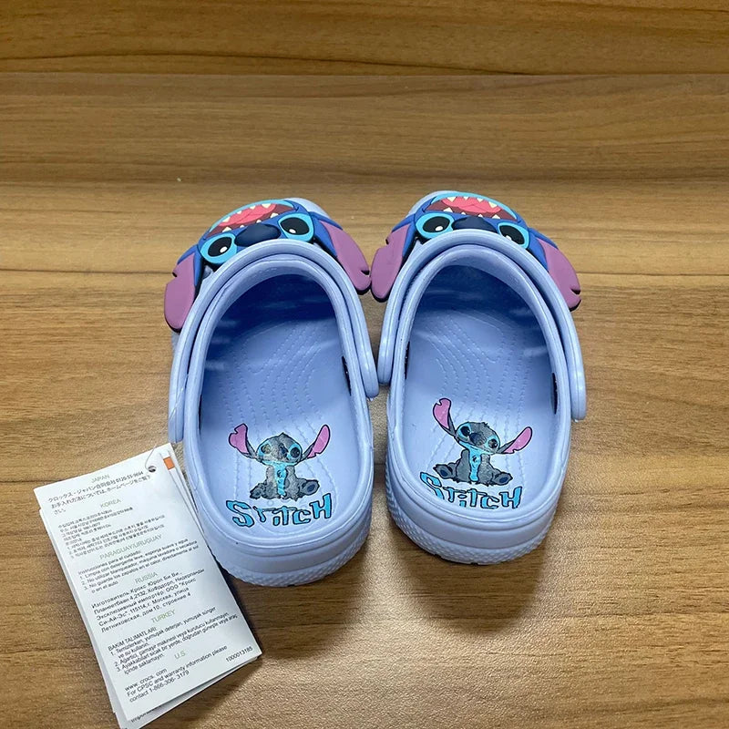 Sanrio Stitch Cartoon Anime Solid Waterproof Slipper Outdoor Sandals Stitch Casual Breathable Ankle-Wrap for Children Shoes Gift