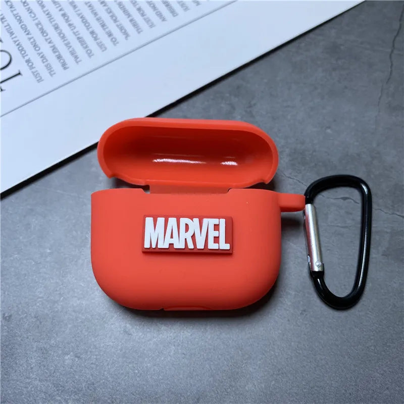 Cartoon Marvel Earphone Case for 2025 New Airpods 3 Silicone Wireless Bluetooth Earbuds Charger Protective Cover With Hook