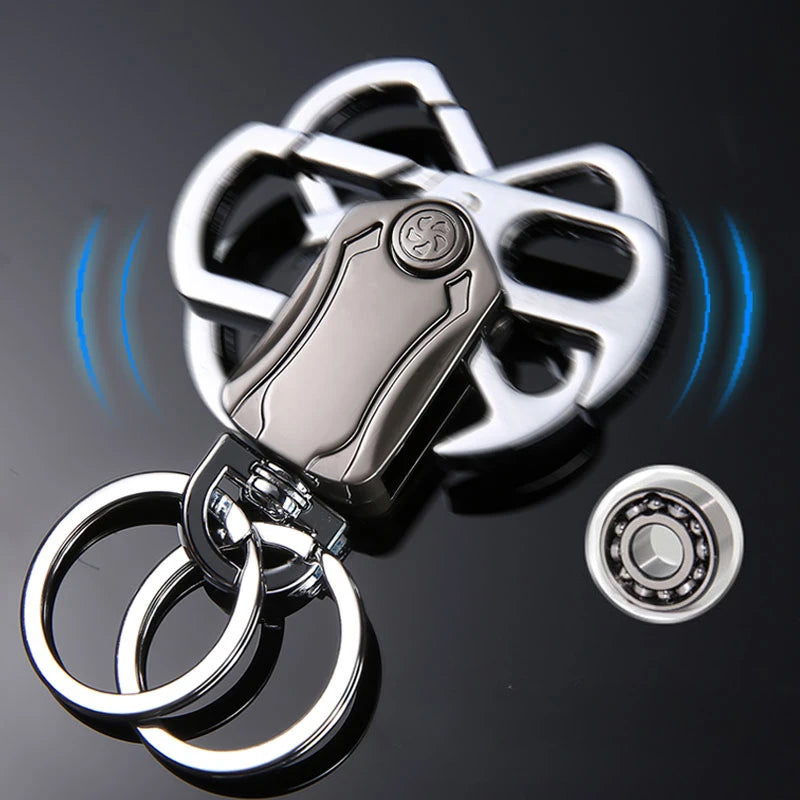 Multifunctional Fidget Spinner Keychain Metal Material Car Key Pendant 360 Rotatable Keychain with Bottle Opener for Boys Gift