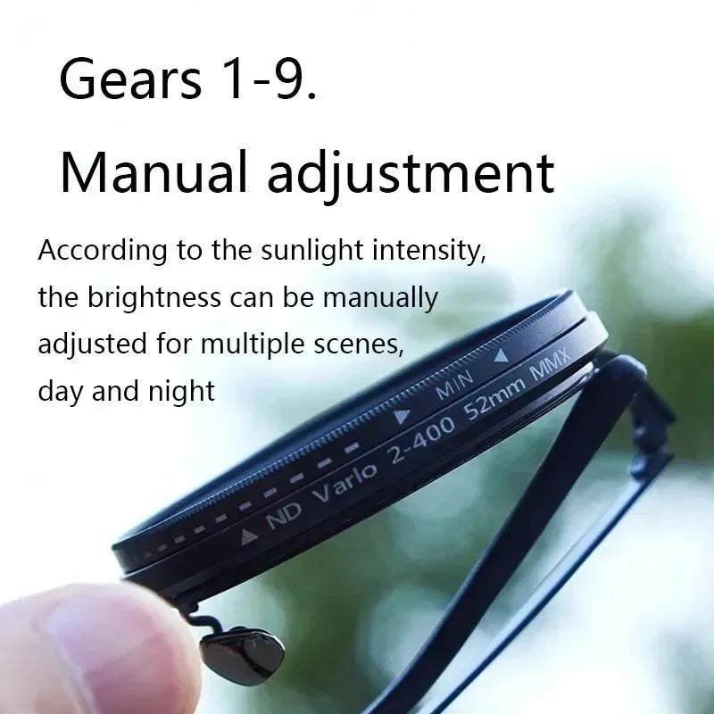 Hand Made Unisex Round Dimming Sunglasses Fishing Nd9 Adjustable Polarized SunGlasses UV Retro Punk Men Round Sunglasses