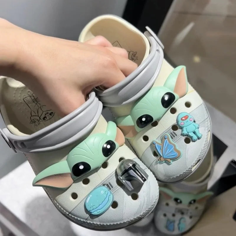 Yoda Cute Hole Sandals Slippers Sandals Kawaii Eva Anime Home Beach Shoes Summer Lightweight Garden Slippers Adult Summer Gift