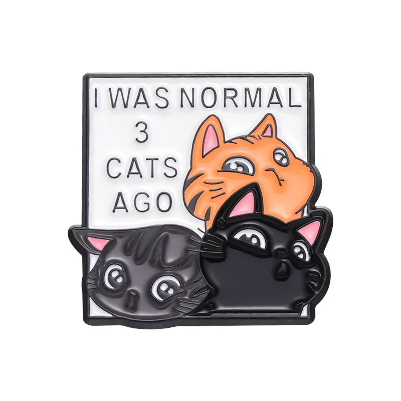 Cartoon Cat Collection Series Enamel Pins Funny Cute Kitten Brooches Lapel Badge Decorative Brooches Animal Jewelry Gift Friends