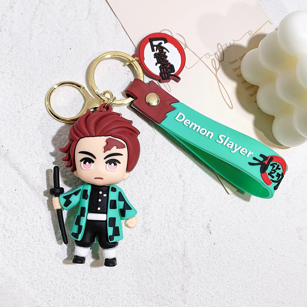 Cartoon Anime Ghost Slayer: Blade Doll Silicone Keychain Creative Trend Two-dimensional Soft Rubber Keychain Pendant Wholesale
