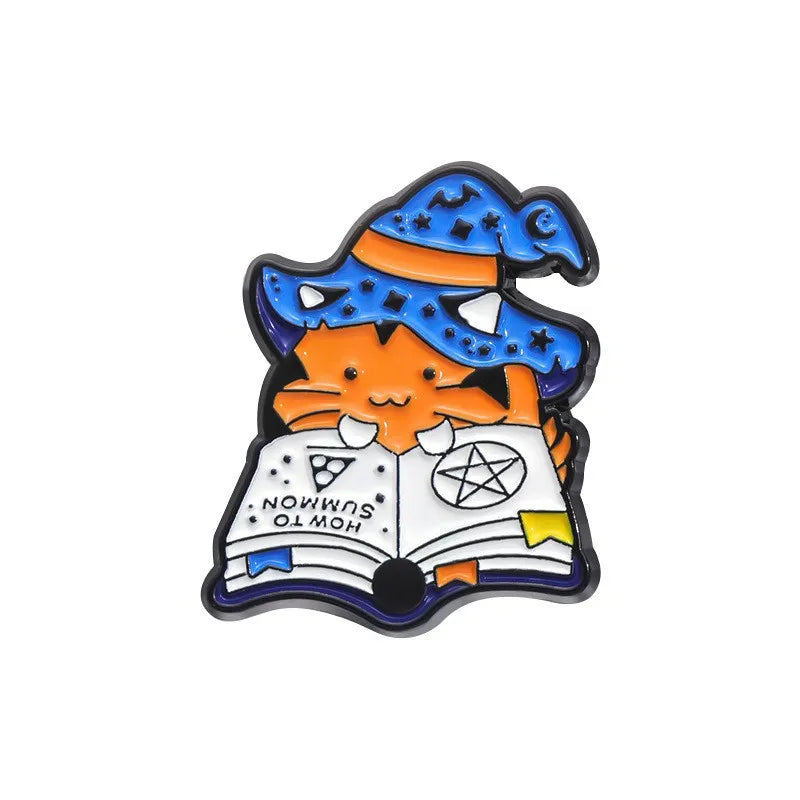 Cartoon Cat Collection Series Enamel Pins Funny Cute Kitten Brooches Lapel Badge Decorative Brooches Animal Jewelry Gift Friends