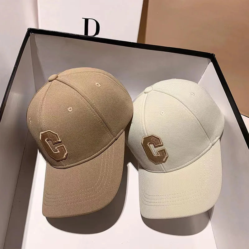Hats for Men 2025 New C Letter Embroidered Baseball Cap Kpop Fashion Couple Snapback Cap Men and Women Sun Hats Chapeau Homme
