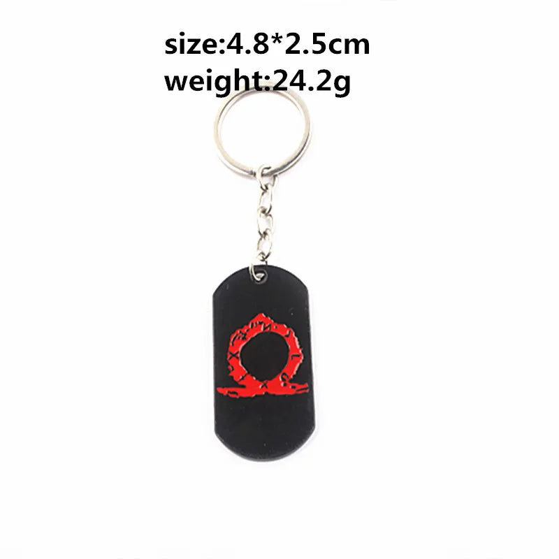 Game God of War 5 Ragnarok Key Chain Kratos Ares Thor's Hammer Blades of Exile Leviathan Axe Weapon Keychain for Men Jewelry