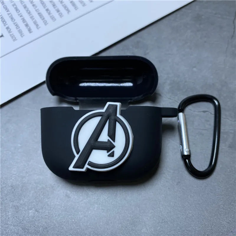 Cartoon Marvel Earphone Case for 2025 New Airpods 3 Silicone Wireless Bluetooth Earbuds Charger Protective Cover With Hook