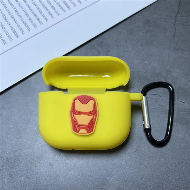 Cartoon Marvel Earphone Case for 2025 New Airpods 3 Silicone Wireless Bluetooth Earbuds Charger Protective Cover With Hook