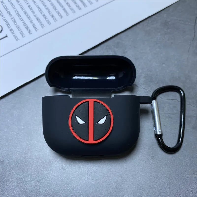 Cartoon Marvel Earphone Case for 2025 New Airpods 3 Silicone Wireless Bluetooth Earbuds Charger Protective Cover With Hook