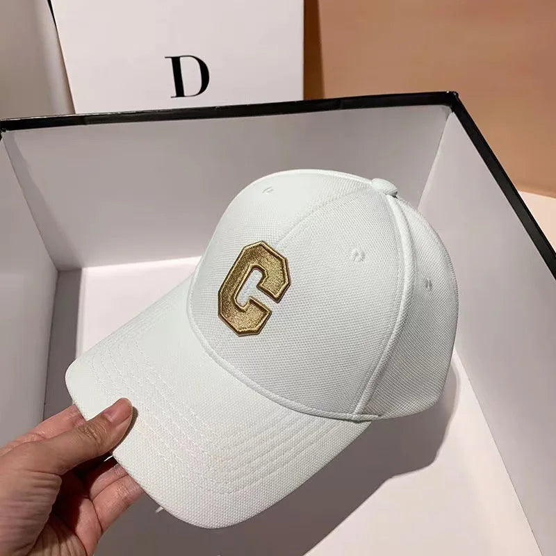 Hats for Men 2025 New C Letter Embroidered Baseball Cap Kpop Fashion Couple Snapback Cap Men and Women Sun Hats Chapeau Homme