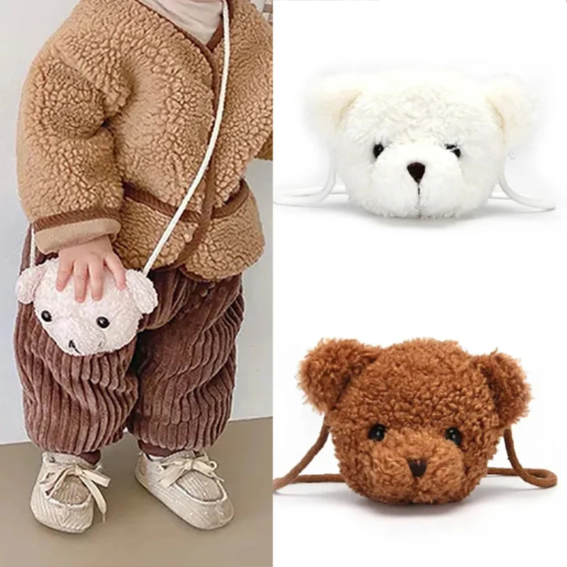 Cute Bear Plush Shoulder Bag For Children Kids Cartoon Messenger Bags kawaii Plush Purses little Girls Stuffed Animals Backpack