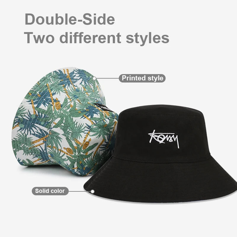 Double-sided Fisherman Hat Male big size Hawaii Korean Spring Hats for Men Casual Panama Hat Bob Hip Hop Bucket Women Caps