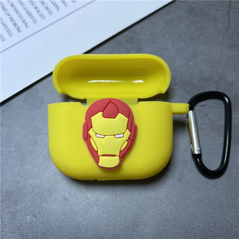 Cartoon Marvel Earphone Case for 2025 New Airpods 3 Silicone Wireless Bluetooth Earbuds Charger Protective Cover With Hook