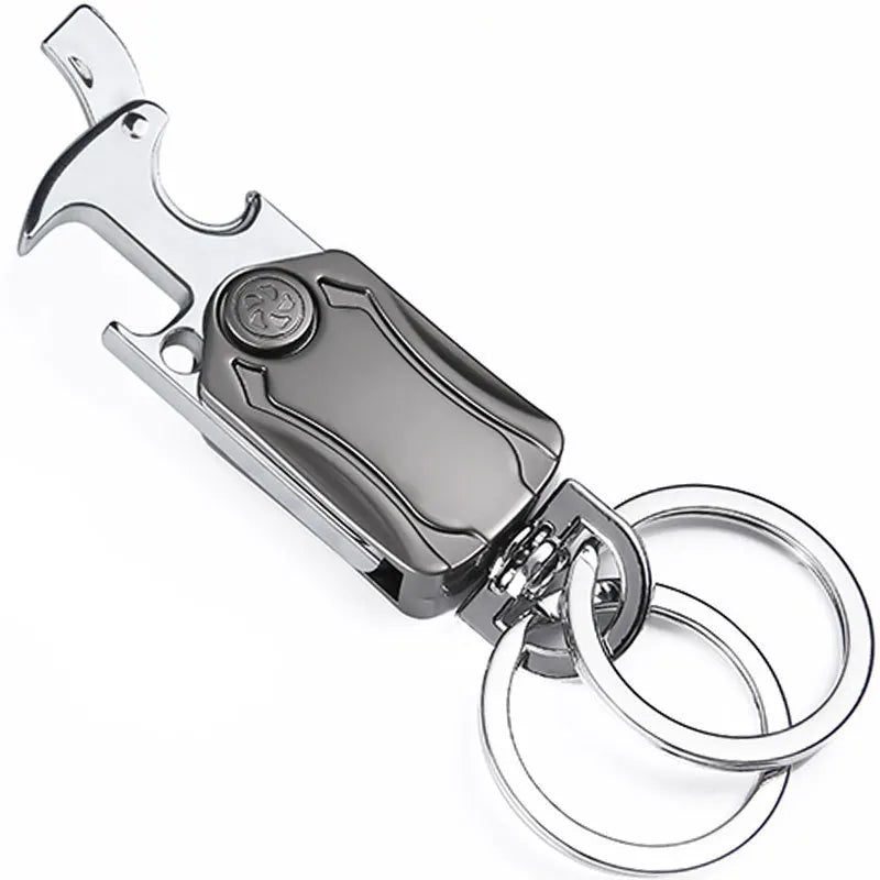 Multifunctional Fidget Spinner Keychain Metal Material Car Key Pendant 360 Rotatable Keychain with Bottle Opener for Boys Gift