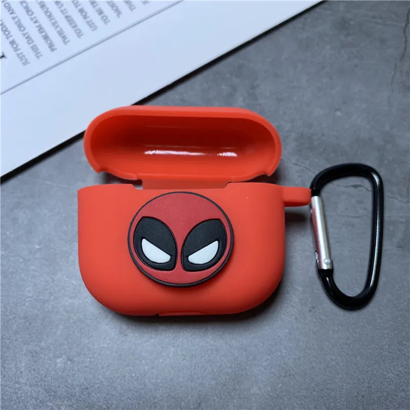 Cartoon Marvel Earphone Case for 2025 New Airpods 3 Silicone Wireless Bluetooth Earbuds Charger Protective Cover With Hook