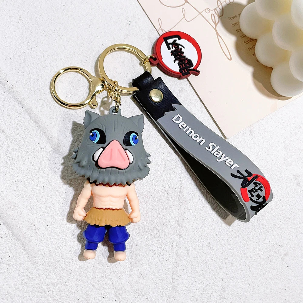 Cartoon Anime Ghost Slayer: Blade Doll Silicone Keychain Creative Trend Two-dimensional Soft Rubber Keychain Pendant Wholesale