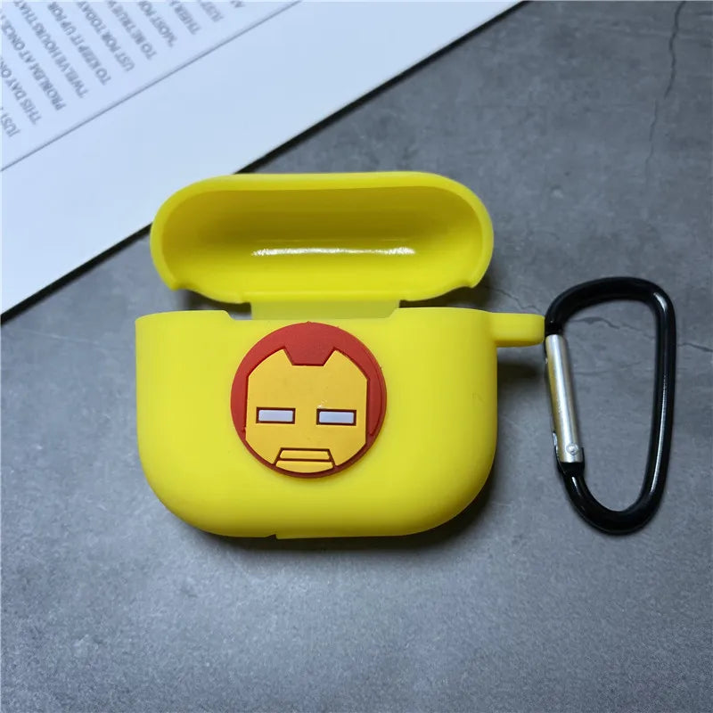 Cartoon Marvel Earphone Case for 2025 New Airpods 3 Silicone Wireless Bluetooth Earbuds Charger Protective Cover With Hook