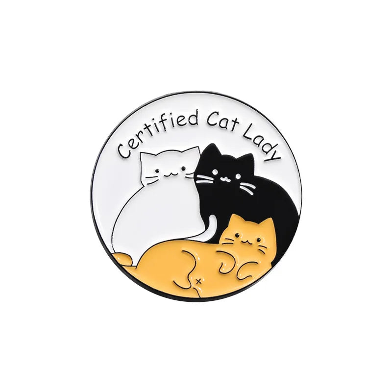 Cartoon Cat Collection Series Enamel Pins Funny Cute Kitten Brooches Lapel Badge Decorative Brooches Animal Jewelry Gift Friends