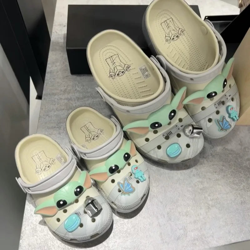 Yoda Cute Hole Sandals Slippers Sandals Kawaii Eva Anime Home Beach Shoes Summer Lightweight Garden Slippers Adult Summer Gift
