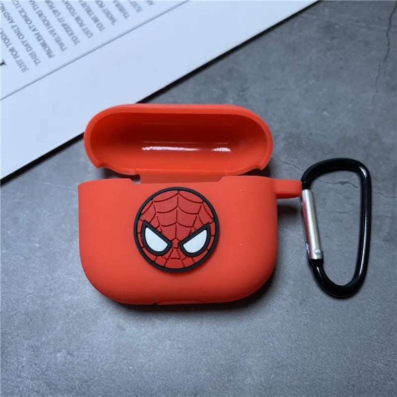Cartoon Marvel Earphone Case for 2025 New Airpods 3 Silicone Wireless Bluetooth Earbuds Charger Protective Cover With Hook
