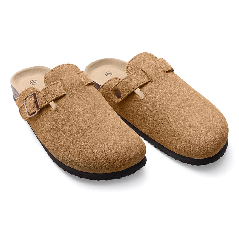Crestar Women's Mules Cork Clogs Slippers Fashion Soft Footbed Suede Beach Slides With Arch Support Girls Outdoor Muller Shoes