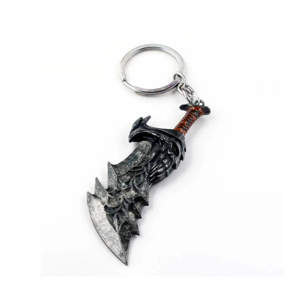 Game God of War 5 Ragnarok Key Chain Kratos Ares Thor's Hammer Blades of Exile Leviathan Axe Weapon Keychain for Men Jewelry