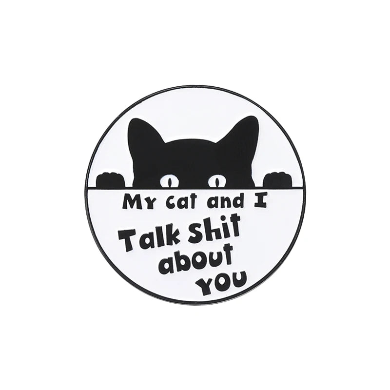 Cartoon Cat Collection Series Enamel Pins Funny Cute Kitten Brooches Lapel Badge Decorative Brooches Animal Jewelry Gift Friends