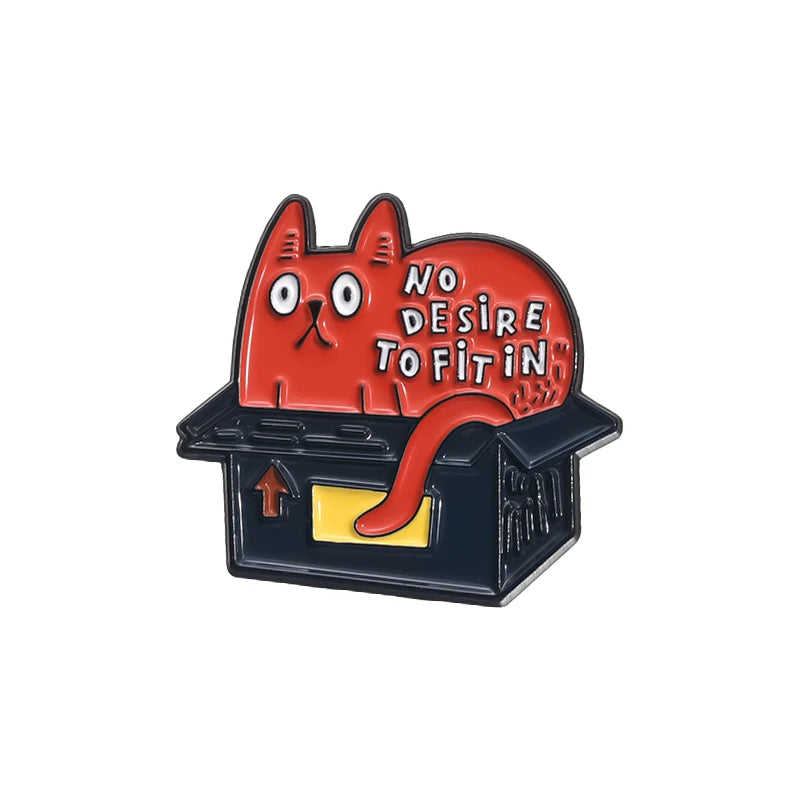 Cartoon Cat Collection Series Enamel Pins Funny Cute Kitten Brooches Lapel Badge Decorative Brooches Animal Jewelry Gift Friends