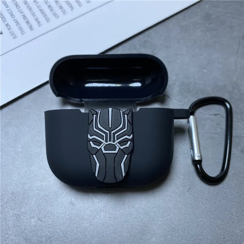 Cartoon Marvel Earphone Case for 2025 New Airpods 3 Silicone Wireless Bluetooth Earbuds Charger Protective Cover With Hook