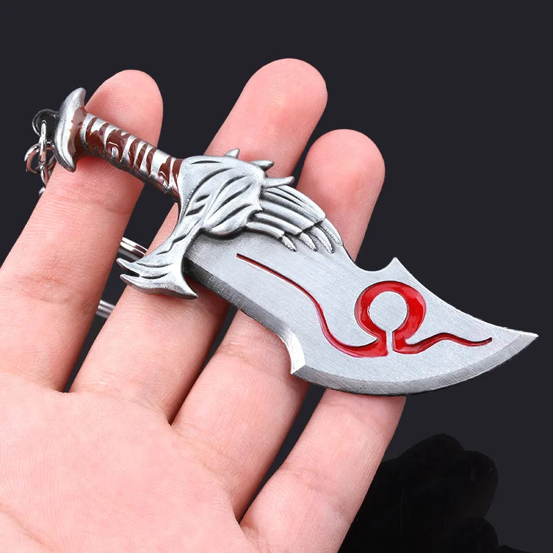 Game God of War 5 Ragnarok Key Chain Kratos Ares Thor's Hammer Blades of Exile Leviathan Axe Weapon Keychain for Men Jewelry