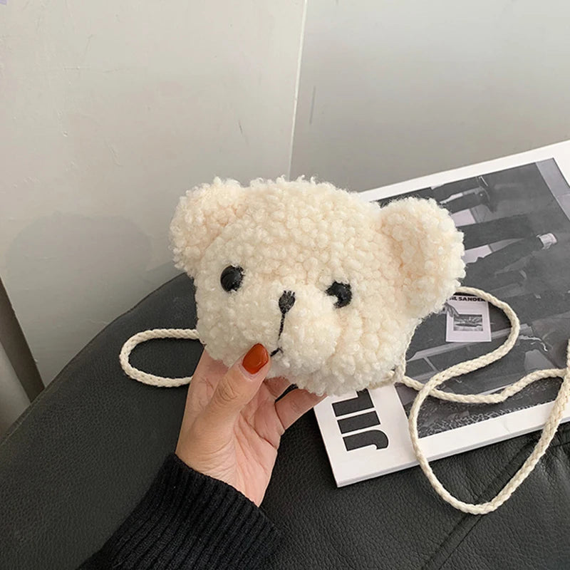 Cute Bear Plush Shoulder Bag For Children Kids Cartoon Messenger Bags kawaii Plush Purses little Girls Stuffed Animals Backpack