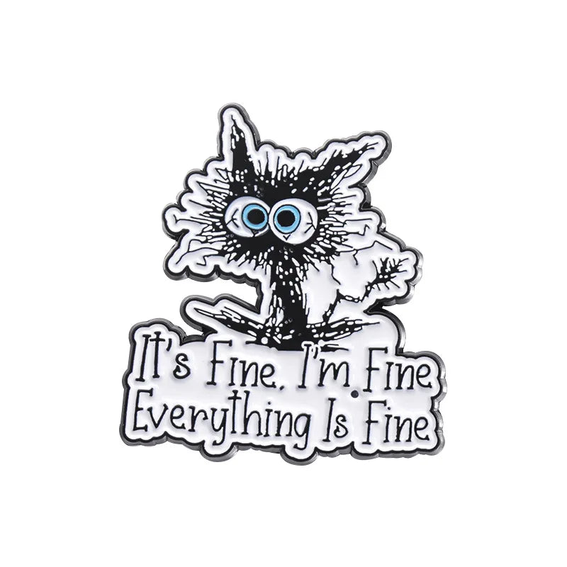 Cartoon Cat Collection Series Enamel Pins Funny Cute Kitten Brooches Lapel Badge Decorative Brooches Animal Jewelry Gift Friends
