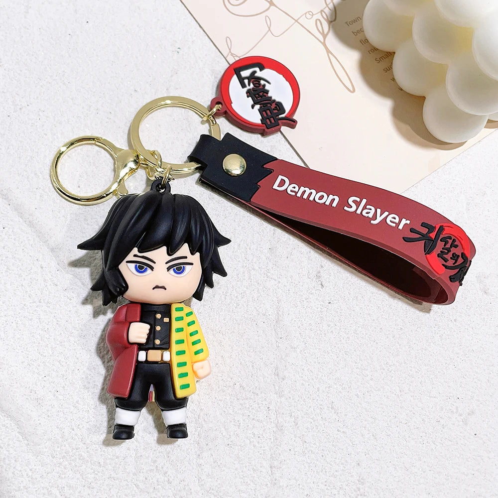 Cartoon Anime Ghost Slayer: Blade Doll Silicone Keychain Creative Trend Two-dimensional Soft Rubber Keychain Pendant Wholesale