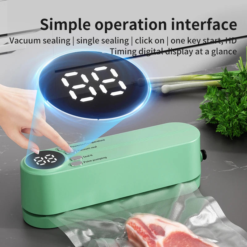 Mini Vacuum Sealer with USB-Rechargeable Portable Wireless ,Dry/Moist Food Preservation with Bags & Pump for Compact Storage