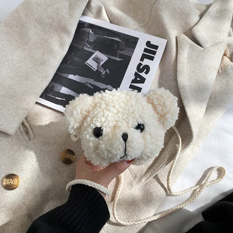 Cute Bear Plush Shoulder Bag For Children Kids Cartoon Messenger Bags kawaii Plush Purses little Girls Stuffed Animals Backpack