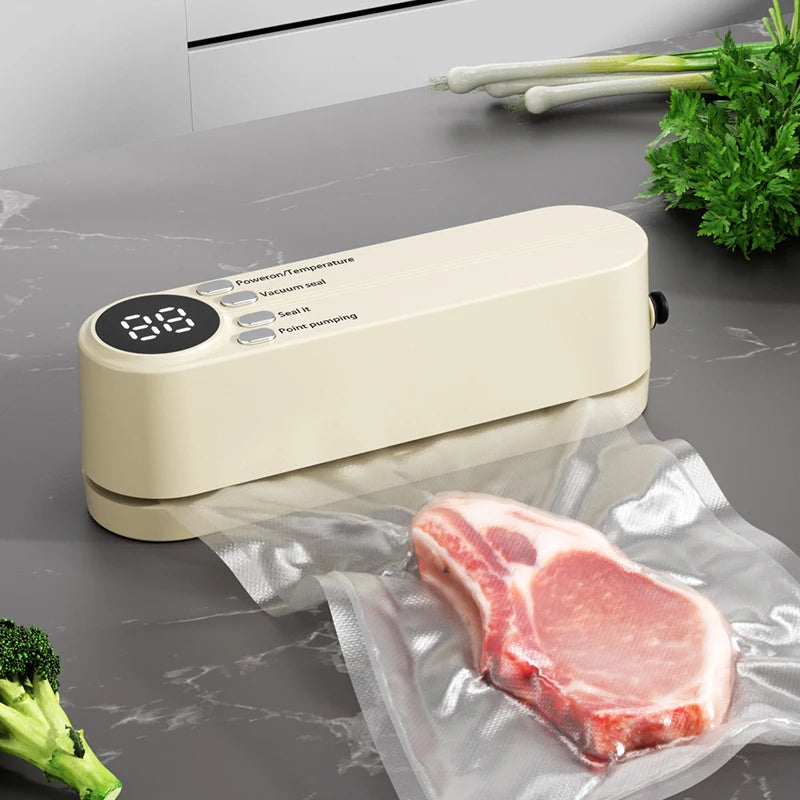 Mini Vacuum Sealer with USB-Rechargeable Portable Wireless ,Dry/Moist Food Preservation with Bags & Pump for Compact Storage