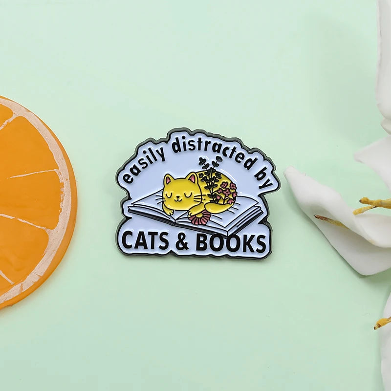 Cartoon Cat Collection Series Enamel Pins Funny Cute Kitten Brooches Lapel Badge Decorative Brooches Animal Jewelry Gift Friends