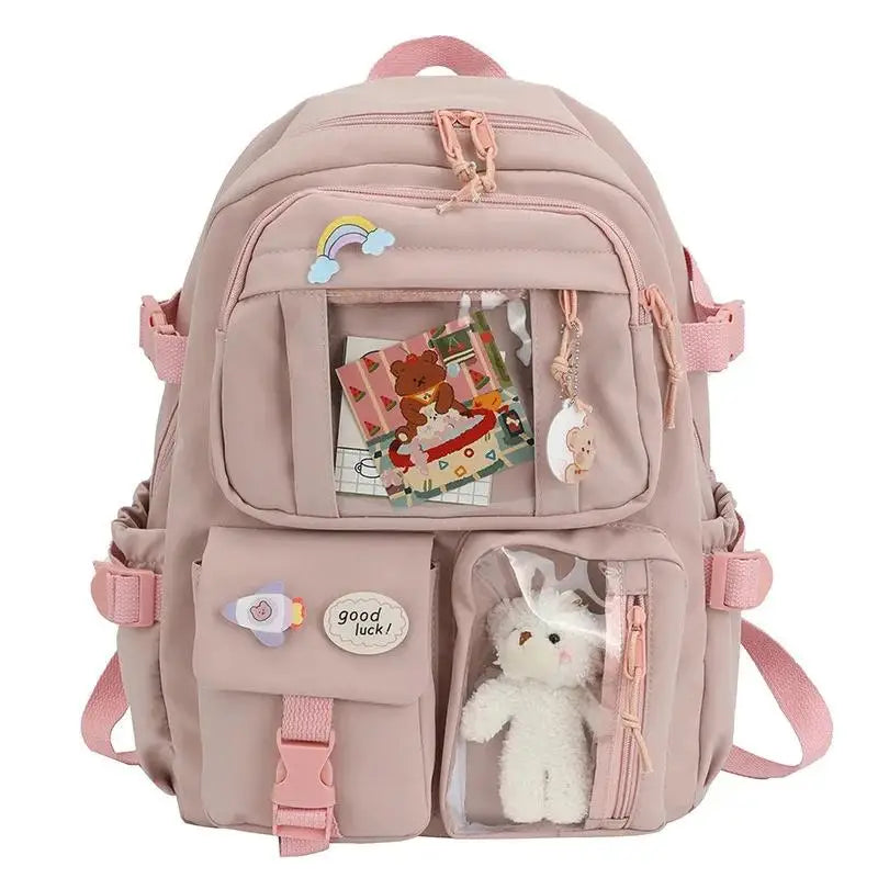 Cute Women Backpacks Waterproof Multi-Pocket Nylon, Female,Girls Kawaii Laptop Book Pack Mochilas