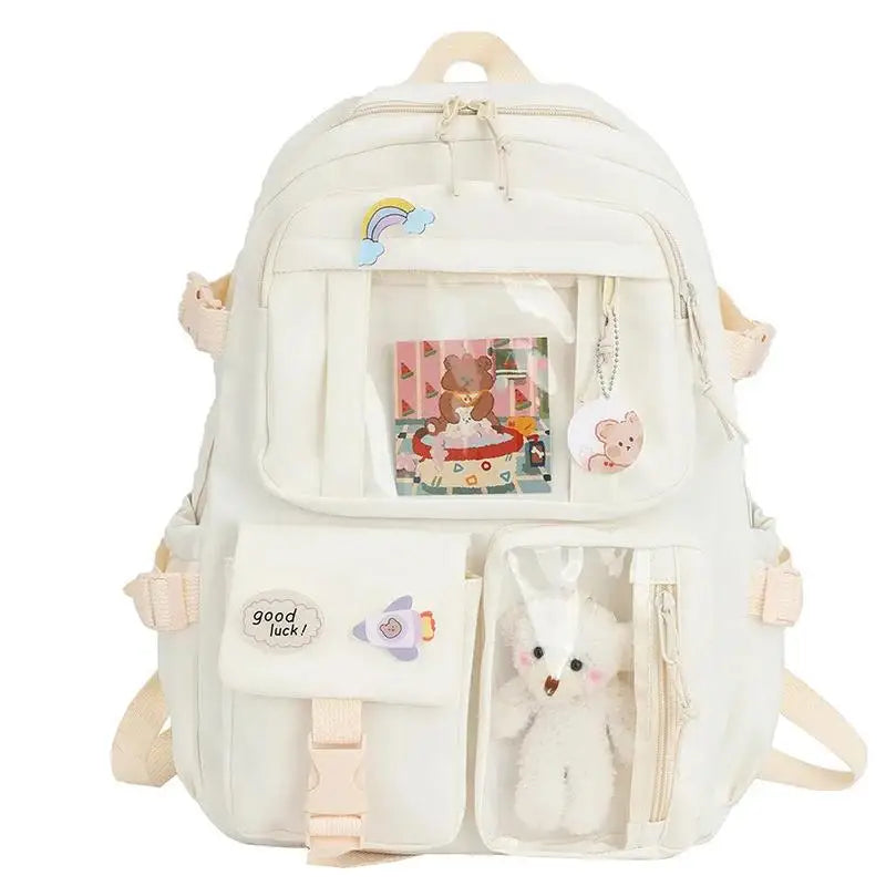 Cute Women Backpacks Waterproof Multi-Pocket Nylon, Female,Girls Kawaii Laptop Book Pack Mochilas