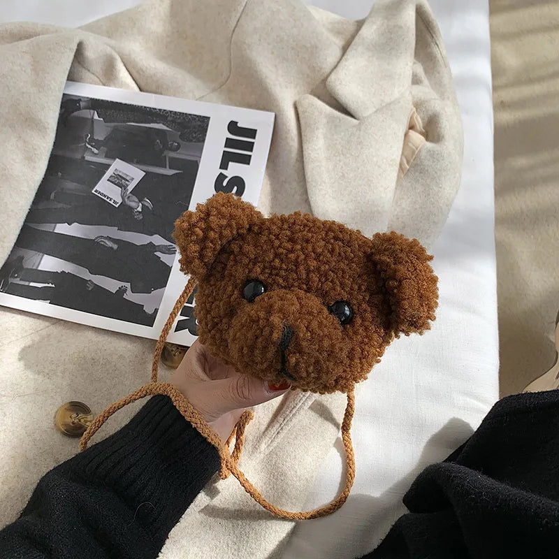 Cute Bear Plush Shoulder Bag For Children Kids Cartoon Messenger Bags kawaii Plush Purses little Girls Stuffed Animals Backpack