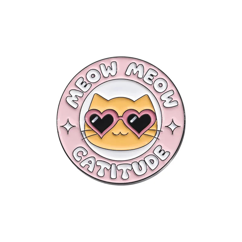 Cartoon Cat Collection Series Enamel Pins Funny Cute Kitten Brooches Lapel Badge Decorative Brooches Animal Jewelry Gift Friends