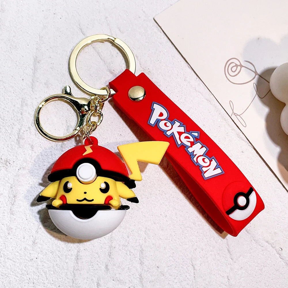 Pokemon Keychain batch Pendant Pokemon keyring Cute Pikachu Doll Bag Car Pendant for birthday Kids Gift Toys charm bulk gourd