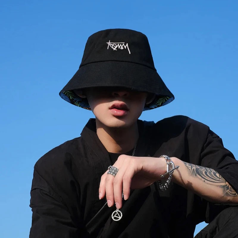 Double-sided Fisherman Hat Male big size Hawaii Korean Spring Hats for Men Casual Panama Hat Bob Hip Hop Bucket Women Caps